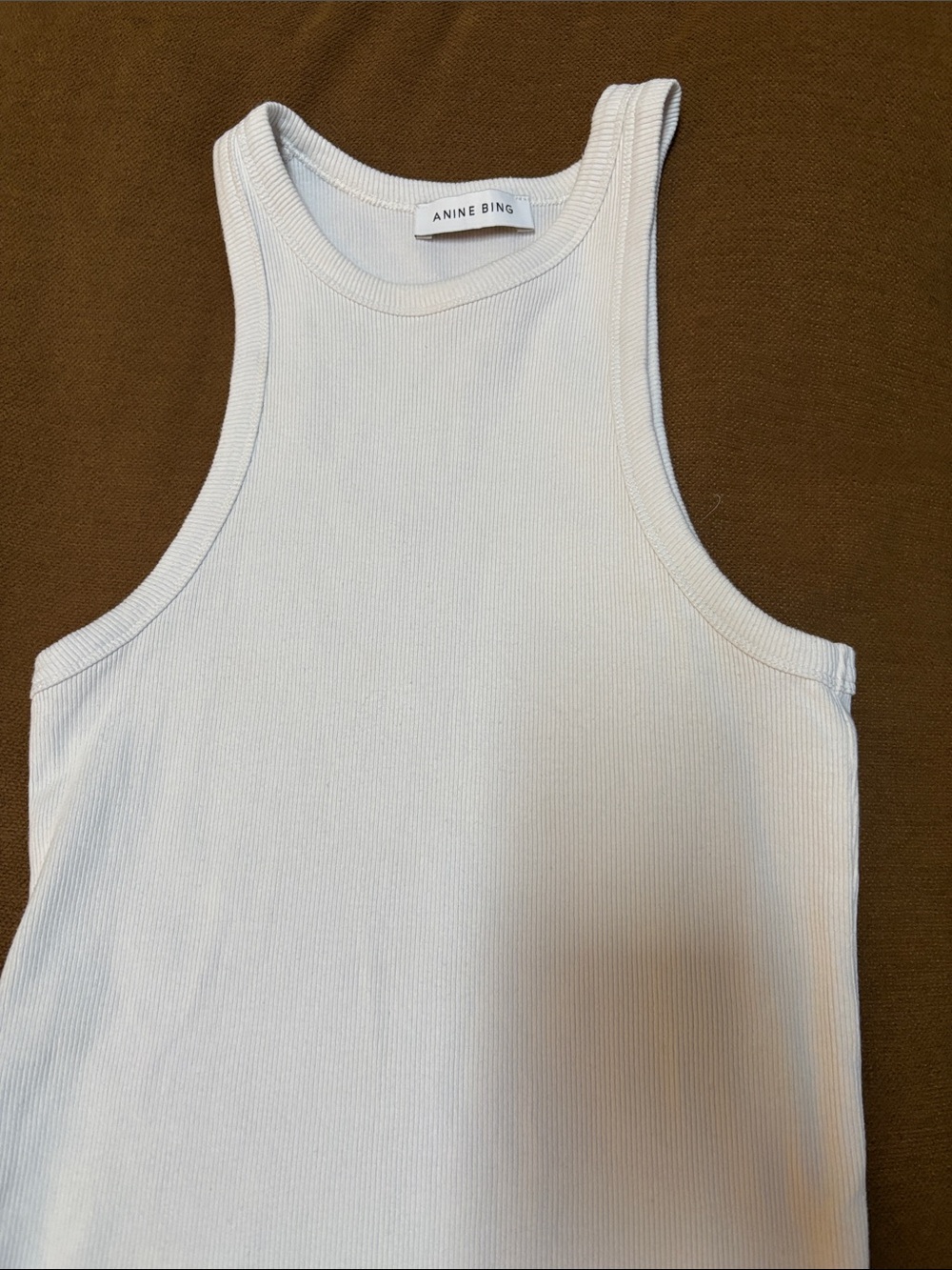 Anine Bing White Ribbed Racerback Tank - Picture 13 of 17